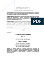 Ley de Reforma Agraria (Decreto - Ley 170-1985)