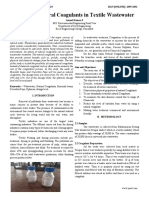 Effects of Natural Coagulants in Textile Wastewater: IJSART - Volume 6 Issue 5 - MAY 2020