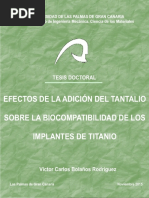 Efectos de La Adición Del Tantalio Sobre La Biocompatibilidad de Los Implantes de Titanio