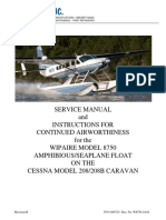 Service Manual and Instructions For Continued Airworthiness For The Wipaire Model 8750 Amphibious/Seaplane Float On The Cessna Model 208/208B Caravan