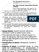 Chapter II ECN 515 Desire, Want, Demand, Utility and Elasticity