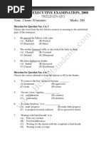 W.B.C.S Prelims 2008 (English Version) Question Paper