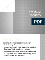 Personal Identity: by DR Attia Sheikh