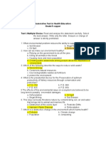 Summative Test in Health Ed. G-9