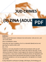 Hudud Crimes: (1) Zina (Adultery)