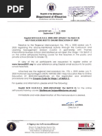 Advisory No. 109 S. 2020 Deped NCR Heroes 2020 2021 Stage 1 For Batch 2 PDF