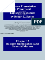 A Lecture Presentation in Powerpoint Exploring Economics by Robert L. Sexton