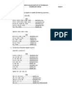 Dar Es Salaam Institute of Technology Assignment 1F Algebra (GST 04101) Od20 It