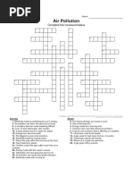 Air Pollution: Complete The Crossword Below