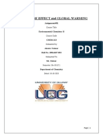 Greenhouse Effect and Global Warming: Assignment#01