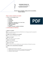 Actividades de Repaso para El Examen Acumulativo de Español-Grado Tercero-Tercer Periodo