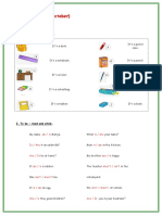 TEST No 1 - School Objects and Verb To Be