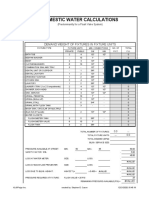 Domestic Water Calculations: Demand Weight of Fixtures in Fixture Units