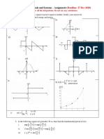 EEE243/ECE243 Signals and Systems - Assignment : Please Show All The Integrations. Do Not Use Any Calculators