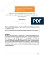 Role of Learning and Knowledge To Improvise Organisational Performance On Tourism Industry in Udon Thani Thailand