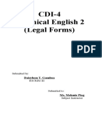 CDI-4 Technical English 2 (Legal Forms) : Daisyleen T. Gamboa