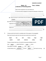 Biology Test - Grade 8 - Photosynthesis & Flowering Plants PDF