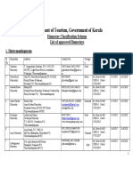 Department of Tourism, Government of Kerala: Homestay Classification Scheme List of Approved Homestays