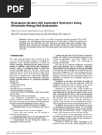 Hydroponic System With Automated Hydrolysis Using Renewable Energy Self-Sustainable