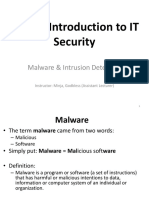 IA 124: Introduction To IT Security: Malware & Intrusion Detection