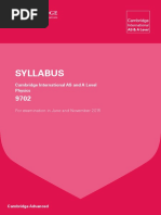 Syllabus: Cambridge International AS and A Level Physics