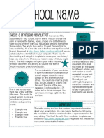 Printable Newsletter Templates Teal