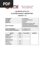 Fluid Mechanics Laboratory: Lab Report SKTG 2741