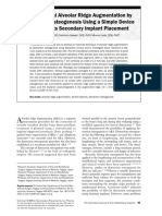 Experimental Alveolar Ridge Augmentation by Distraction Osteogenesis Using A Simple Device That Permits Secondary Implant Placement