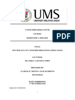 Consumer Behaviour GT20103 SEMESTER 1 2020/2021