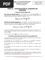 MAT 4ac Tema 11 Introduccion Al Concepto de Derivada