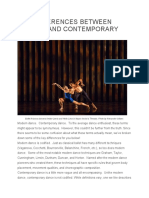 Key Differences Between Modern and Contemporary Dance