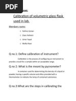 Viva Qs From Caliberation of Volumetric Flask