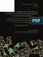 Pesquisando Soffredini Um Mergulho Por Seu Acervo e Na História Da Publicação de Um Autor Quase Popular