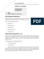 Chapter 1: Jurisprudence As A Science: 3. Definition 4. Kinds 5. Relation With Other Social Sciences