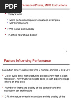 Lecture 3: Performance/Power, MIPS Instructions