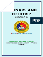 Seminars and Fieldtrip: (Module 1)