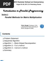 Introduction To Parallel Programming: Parallel Methods For Matrix Multiplication