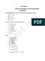 Lecture 10 Differentiation of Exponential and Logarithmic Functions