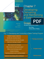 Developing, Delivering, and Reinforcing A Sales Training Program