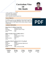 Curriculum Vitae of Md. Rakib: Mailing Address