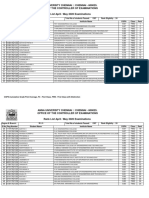 Anna University Chennai:: Chennai - 600025. Office of The Controller of Examinations Rank List April / May 2020 Examinations