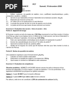 PCT Test de Connaissance Samedi, 19 Décembre 2020