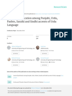 Accent Classification Among Punjabi, Urdu, Pashto, Saraiki and Sindhi Accents of Urdu Language