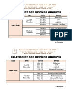 Calendrier Des Devoirs Groupés