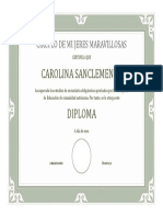 Diploma Circulo de Mujeres Maravillosas