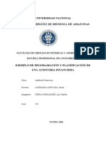 Ejemplo de Plan de Auditoria Financiera