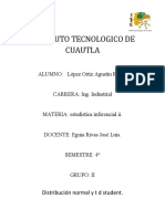 Tarea 3. Distribucion Normal y T de Student.