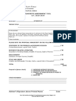 Department of Political Science: Adviser'S Assessment Tool A.Y. 2018-2019