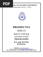 KSOU Prospectus 2020-21 July