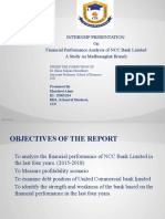 Internsip Presentation On Financial Performance Analysis of NCC Bank Limited A Study On Madhunaghat Branch